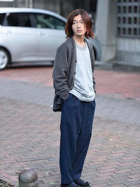 「my beautiful landlet（マイビューティフルランドレット）のアイテム（トップス）」を使った、OVIE STUDIOさん（メンズ・165cm）の秋コーディネート