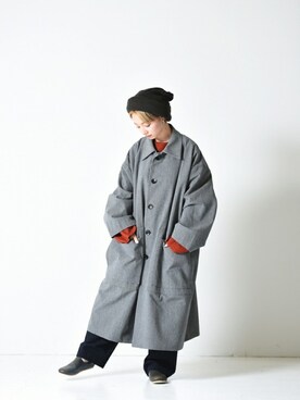 「ニットキャップ」｜「アイテム（その他シューズ）」を使った、OVIE STUDIOさん（レディース・154cm）の秋コーディネート