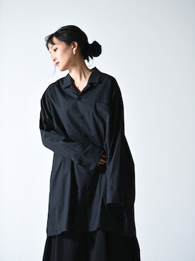 「ビッグシャツ」｜OVIE STUDIOさん（レディース・163cm）の秋コーディネート