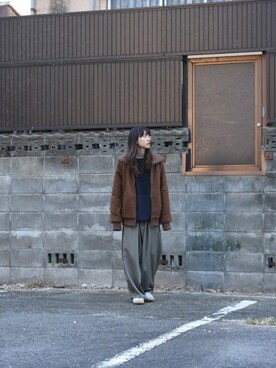 「YANTOR（ヤントル）のアイテム（トップス）」を使った、OVIE STUDIOさん（レディース・163cm）の冬コーディネート