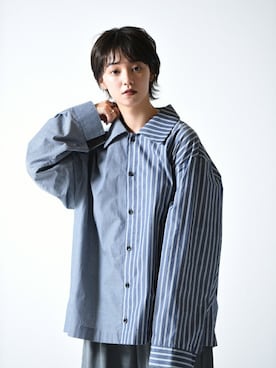 「ネイビー×ホワイト」｜OVIE STUDIOさん（レディース・154cm）の冬コーディネート