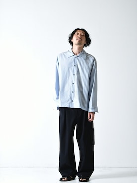 「ブルー x ホワイト」｜OVIE STUDIOさん（メンズ・177cm）の冬コーディネート