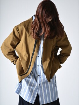 「チノ」｜「アイテム（ブルゾン）」を使った、OVIE STUDIOさん（レディース・163cm）の冬コーディネート
