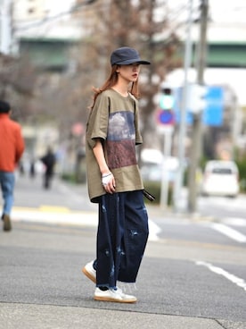 「ESSAY（エッセイ）のアイテム（帽子）」を使った、OVIE STUDIOさん（レディース・163cm）の春コーディネート