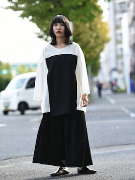 「my beautiful landlet（マイビューティフルランドレット）のアイテム（トップス）」を使った、OVIE STUDIOさん（レディース・154cm）の夏コーディネート