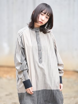 「YANTOR（ヤントル）のアイテム（トップス）」を使った、OVIE STUDIOさん（レディース・156cm）の夏コーディネート
