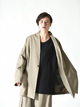 「YANTOR（ヤントル）のアイテム（ジャケット/アウター）」を使った、OVIE STUDIOさん（レディース・168cm）の夏コーディネート