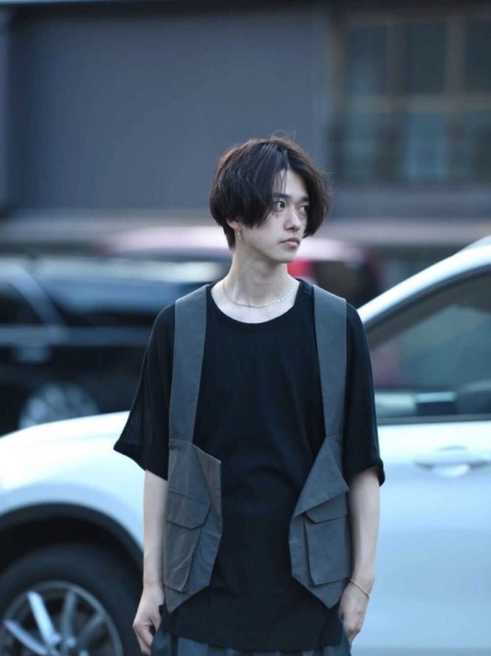 「夏、OVIE STUDIO、MyBeautifulLandlet、ベスト」｜「my beautiful landletのMy Beautiful Landlet Bafu Cottonバックパックベスト OVIE STUDIO limited charcoal（ベスト、グレー系）」を使った、OVIE STUDIOさん（メンズ・172cm）の夏コーディネートの1枚目の写真