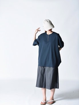 「ESSAY（エッセイ）のアイテム（帽子）」を使った、OVIE STUDIOさん（レディース・163cm）の夏コーディネート