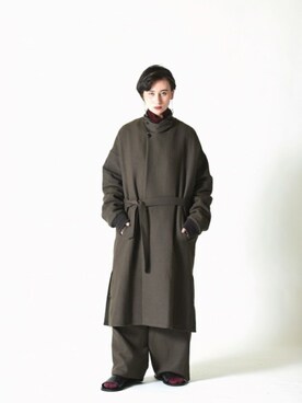 YANTOR（ヤントル）のステンカラーコートを使った人気ファッション
