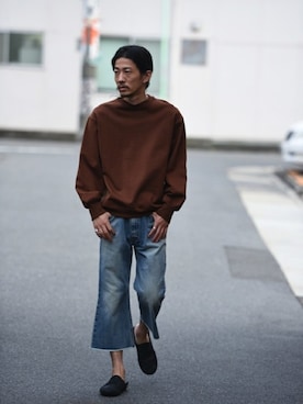 「ESSAY（エッセイ）のアイテム（スウェット）」を使った、OVIE STUDIOさん（メンズ・180cm）の秋コーディネート