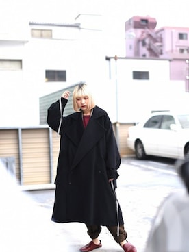 「BISHOOL（ビシュール）のアイテム（ジャケット/アウター）」を使った、OVIE STUDIOさん（レディース・156cm）の冬コーディネート