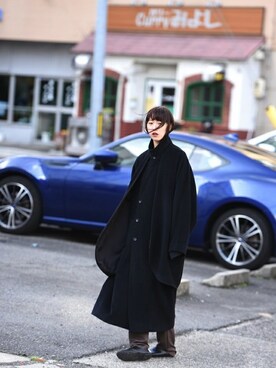 「BISHOOL（ビシュール）のアイテム（ジャケット/アウター）」を使った、OVIE STUDIOさん（レディース・163cm）の冬コーディネート