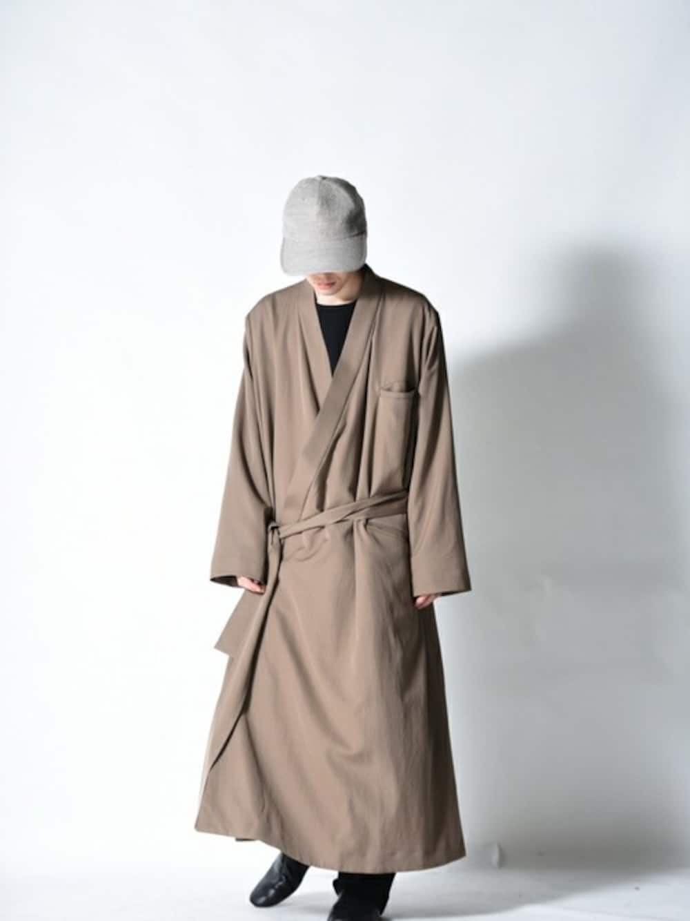 BISHOOL ビシュール ウールギャバジン ロング ジャケット コート Wool Gabardine Peaked Lapel Long Coat - BISHOOL