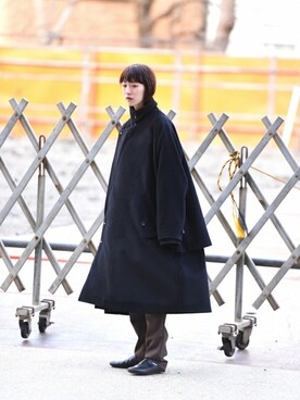 「BISHOOL（ビシュール）のアイテム（ジャケット/アウター）」を使った、OVIE STUDIOさん（レディース・163cm）の冬コーディネート