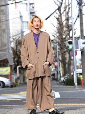 「カットオフ」｜「アイテム（その他アウター）」を使った、OVIE STUDIOさん（メンズ・180cm）の春コーディネート