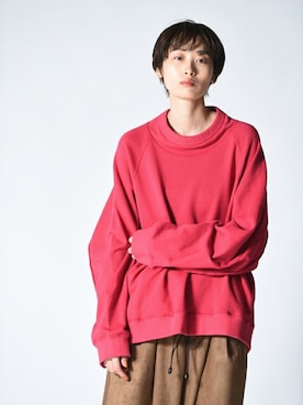 「アイテム（スウェット、ピンク系）」を使った、OVIE STUDIOさん（レディース・168cm）の春コーディネート