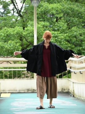 「チノ」｜「アイテム（その他アウター）」を使った、OVIE STUDIOさん（レディース・163cm）の夏コーディネート
