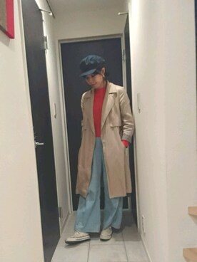 「Right-on（ライトオン）のアイテム（キャスケット）」を使った、ki-sunnyさん（レディース・163cm）の春コーディネート
