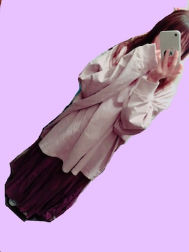 「Ungrid（アングリッド）のビッグシルエットロングスリーブTee（Tシャツ/カットソー、パープル系）」を使った、HIROMIさん（レディース・151cm）の春コーディネート