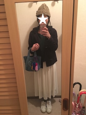 「NANO universe（ナノユニバース）のアイテム（ダッフルコート）」を使った、みーさん（レディース・157cm）の秋コーディネート