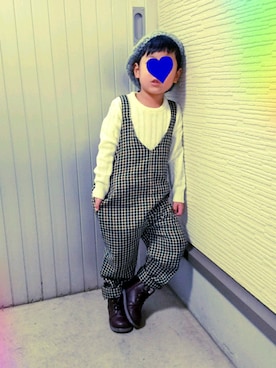 「SEVENDAYS=SUNDAY（セブンデイズサンデイ）のアイテム（オールインワン・サロペット）」を使った、きんきらさん（キッズ・110cm）の秋コーディネート