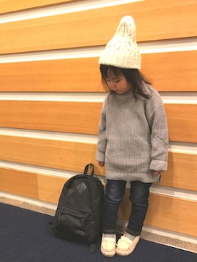 「ミカヅキモモコ（ミカヅキモモコ）のアイテム（帽子）」を使った、yunaさん（キッズ・90cm）の冬コーディネート