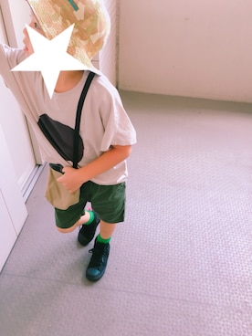「zuppa di zucca（ズッパ デ ズッカ）のアイテム（ハット、グリーン系）」を使った、YUKI★さん（キッズ）の夏コーディネート