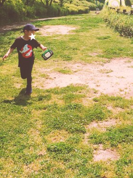 「B:MING by BEAMS（ビーミングバイビームス）のアイテム（キャップ、ブルー系）」を使った、YUKI★さん（キッズ）の夏コーディネート