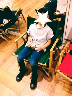 「H&M（エイチ・アンド・エム）のアイテム（デニムパンツ、ブルー系）」を使った、YUKI★さん（キッズ）の夏コーディネート