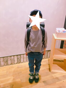 「NEW BALANCE（ニューバランス）のアイテム（スニーカー、グリーン系）」を使った、YUKI★さん（キッズ）の夏コーディネート