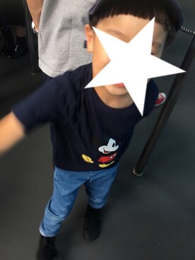 「UNIQLO（ユニクロ）のアイテム（Tシャツ/カットソー、ブルー系）」を使った、YUKI★さん（キッズ）の夏コーディネート