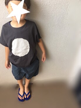 「guno.のアイテム（Tシャツ/カットソー、ブラック系）」を使った、YUKI★さん（キッズ）の夏コーディネート