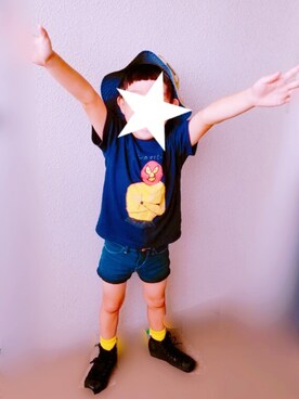 「H&M（エイチ・アンド・エム）のアイテム（デニムパンツ、ブルー系）」を使った、YUKI★さん（キッズ）の秋コーディネート