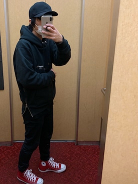 「VICTIM（ヴィクティム）のアイテム（キャップ）」を使った、yusukeさん（メンズ・165cm）の冬コーディネート