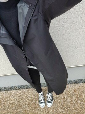 「earth music&ecology（アースミュージックアンドエコロジー）のスキスキスキニー（カラー）＊（その他パンツ）」を使った、ラッキーぼっちゃんさん（レディース・153cm）の冬コーディネート