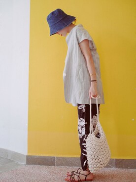 「アイテム（ベスト、シルバー系）」を使った、_饮歌湖上さん（レディース・168cm）の夏コーディネート