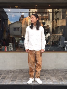 「Nigel Cabourn（ナイジェルケーボン）のアイテム」を使った、OGさん（メンズ・172cm）の春コーディネート