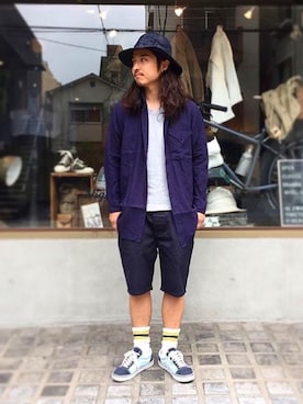 「Nigel Cabourn（ナイジェルケーボン）のアイテム」を使った、OGさん（メンズ・172cm）の春コーディネート