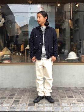 「Nigel Cabourn（ナイジェルケーボン）のアイテム」を使った、OGさん（メンズ・172cm）の夏コーディネート