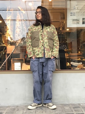 「Nigel Cabourn（ナイジェルケーボン）のアイテム（トップス）」を使った、OGさん（メンズ・172cm）の冬コーディネート