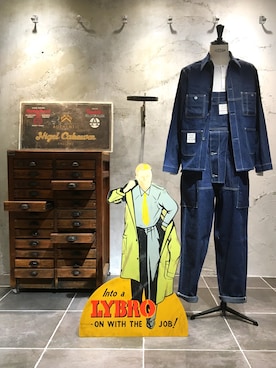 「Nigel Cabourn（ナイジェルケーボン）のアイテム（サロペット/オーバーオール）」を使った、OGさん（メンズ・172cm）の春コーディネート