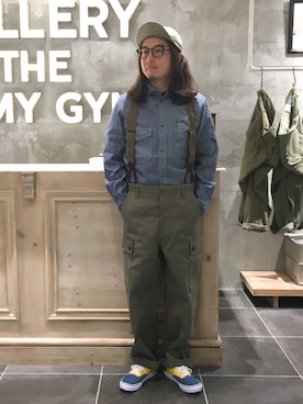 「Nigel Cabourn（ナイジェルケーボン）のアイテム（トップス）」を使った、OGさん（メンズ・172cm）の春コーディネート