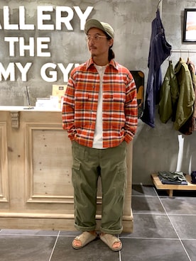 「Nigel Cabourn（ナイジェルケーボン）のアイテム」を使った、OGさん（メンズ・172cm）の夏コーディネート