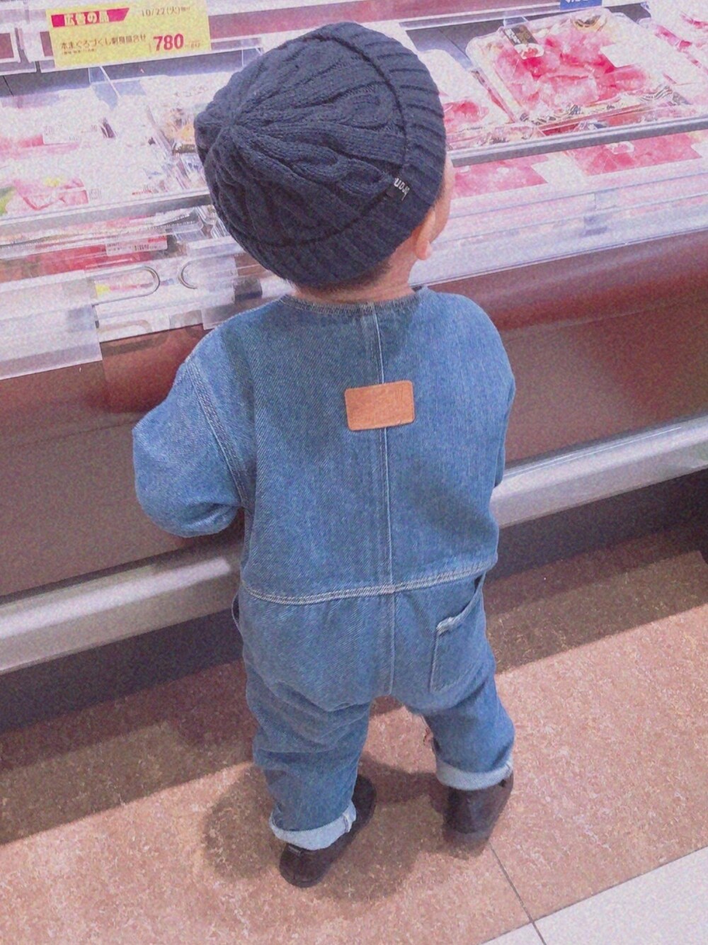 「3歳、おとこのこ、オーバーオール」｜「ZARA KIDSのアイテム（つなぎ/オールインワン、ブルー系）」を使った、⋒kairippi⋒さん（キッズ・90cm）の秋コーディネートの1枚目の写真