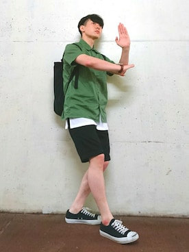 「アイテム（バックパック/リュック）」を使った、じょりーさん（メンズ・170cm・20代）の夏コーディネート