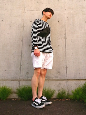 「JOEY FACTORY（ジョーイファクトリー）のアイテム（パンツ）」を使った、じょりーさん（メンズ・170cm）の夏コーディネート