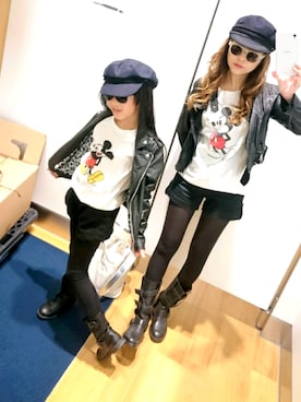 「親子でおそろい」｜「アイテム（ハンチング/ベレー帽）」を使った、karinさん（キッズ・120cm）の春コーディネート