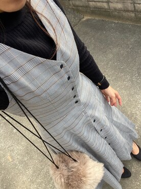 「2wayワンピース」｜「アイテム（腕時計）」を使った、mik___xさん（レディース・163cm）の秋コーディネート