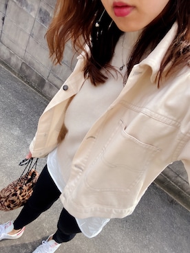 「w closet」｜「アイテム（デニムジャケット）」を使った、mik___xさん（レディース・163cm）の冬コーディネート